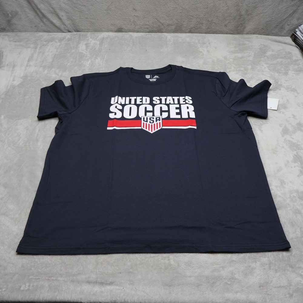 Icon Sports US Soccer Shirt Mens XL Blue Crew Neck Graphic Tee Athletic NEW